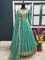 রেডিমেড জর্জেট এমব্রয়ডারি পার্টি ড্রেস - Image 2