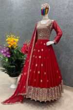 রেডিমেড জর্জেট এমব্রয়ডারি পার্টি ড্রেস - Image 3