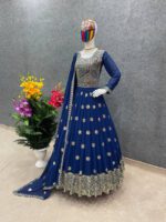 রেডিমেড জর্জেট এমব্রয়ডারি পার্টি ড্রেস - Image 2