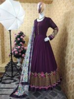 রেডিমেড জর্জেট এমব্রয়ডারি পার্টি ড্রেস - Image 4