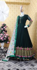 রেডিমেড জর্জেট এমব্রয়ডারি পার্টি ড্রেস - Image 3