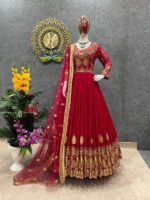 রেডিমেড জর্জেট এমব্রয়ডারি পার্টি ড্রেস - Image 2