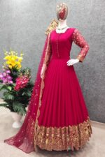 রেডিমেড জর্জেট এমব্রয়ডারি পার্টি ড্রেস - Image 3