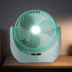 Lithium Rechargeable Mini Table Fan with LED Light JY-1880 - Image 3