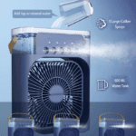 Portable Mini Water Air Cooler Table Fan - 10W - Image 3