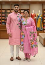 Block Print couple Three Piece And Panjabi